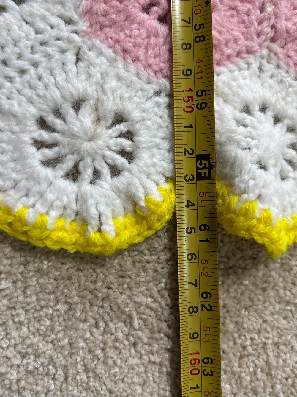 Granny Square Flower Garden Blanket Full Size Hexagon Edge